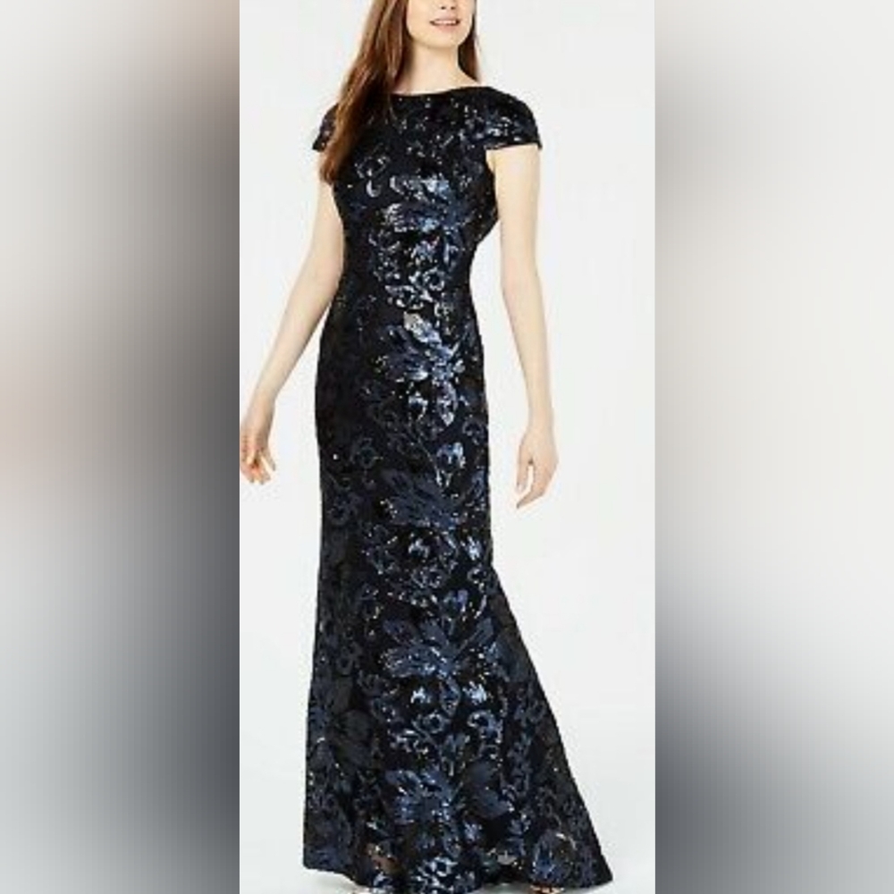Sequin blue black gown